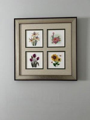 Quilling cards in frame