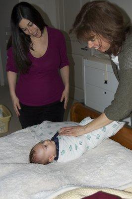 I love to teach moms how to swaddle their baby so they sleep longer!