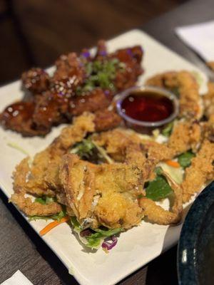 Chicken Karaage Chickenand softshell crab