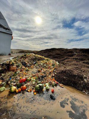 Food waste about to be composted at the WPWMA