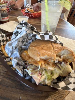 Delicious-ass fish sandwich with homemade tartar sauce