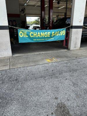 Great price! Oil change.