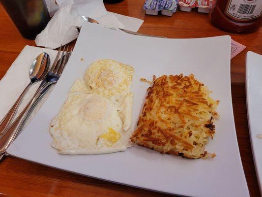 Eggs and hash brown that came with the biscuit and gravy.