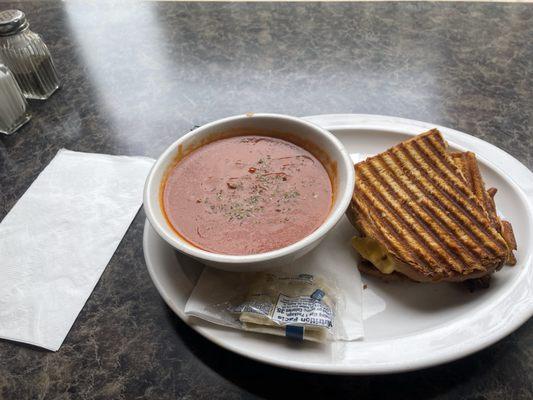 Tomato  Soup and Grilled Cheese Sandwich