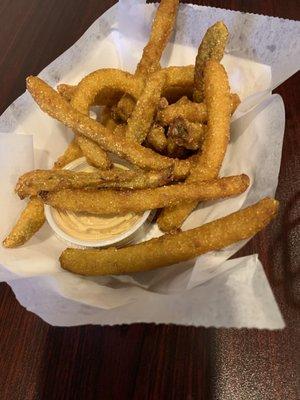 Deep fried pickles. Delicious.