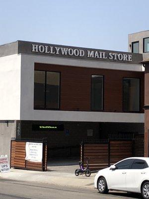 Front entrance of Hollywood Mail Store.