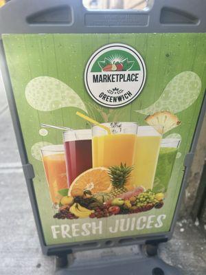 Decent selection of juices and smoothies