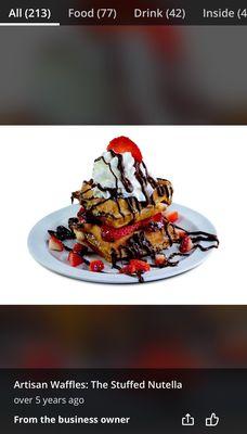 What the waffle is supposed to look like according to a picture from the owner.