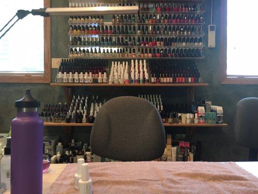 The nail room- my fill was done without drills so Cassie does it all with nail files and all by hand.