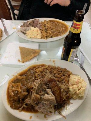 Pernil w/ rice & beans potato salad oxtails