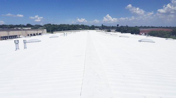 Metal roof after coating