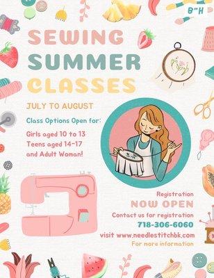 Summer sewing classes