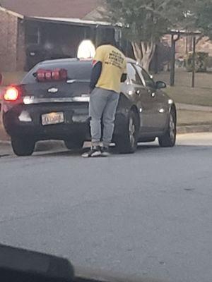 This is one of the movers ordering Papa John's pizza on the job of moving my furniture inside my new home.