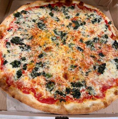 Pizza extra large with spinach