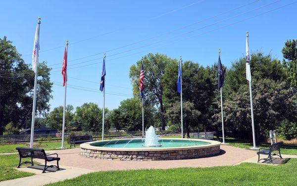 Flagpoles installed at the Parkville Veteran's Memorial