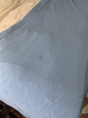 Stains on blankets