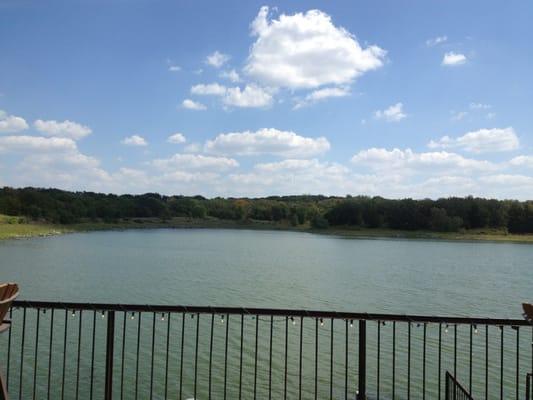 The deck outside the lodge