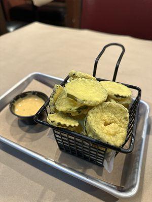 Fried pickles with Bayou Sauce. Delicious!!!