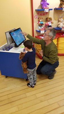 Adding a voice to our bear using the touch-screen to listen to audio samples.