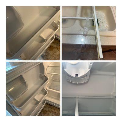 Fridge cleaning - before & after.