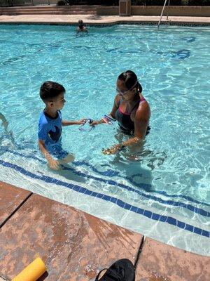 First Swimming Lesson with Mrs. Cheenee