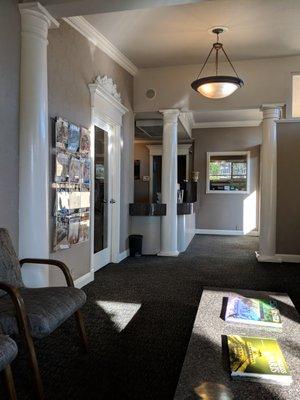 Waiting and reception area at Napa Valley Dental Group