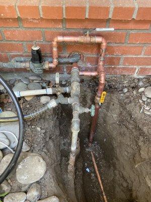 One of the two extra shut-off valves installed (the second was right after the meter).