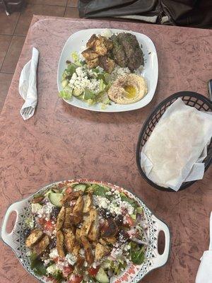 Greek Salad  Combo Kabob Plate Dinner