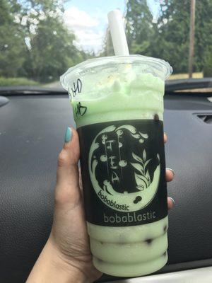 Blended honeydew with honey boba