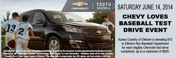 Kunes Chevy Youth Baseball Event