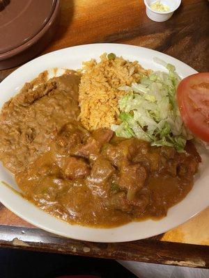 Carne Guisada Plate.