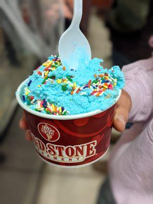 Cotton candy ice cream with sprinkles