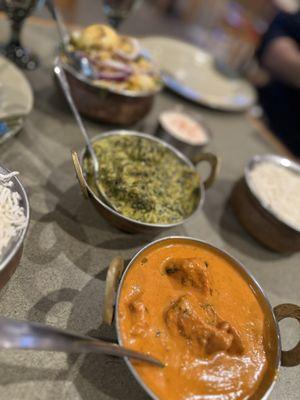 Butter Chicken and Paneer Saag