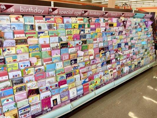 99cents! Great selection of Cards