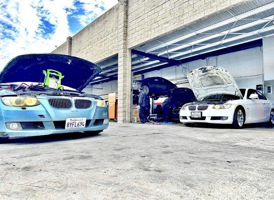 Shop full of BMWs