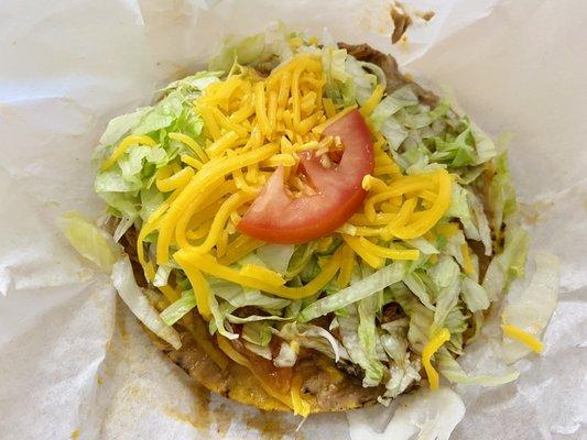 Shredded beef Tostada