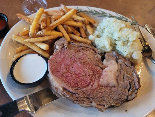 Prime Rib big & outstanding!  Cauliflower homemade excellent as were fries!