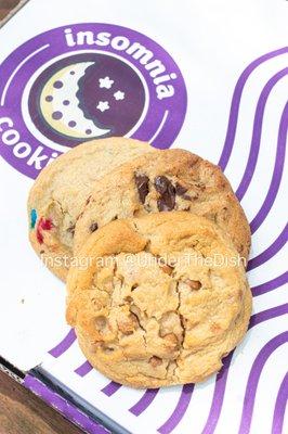 M&M Cookie, Chocolate Chunk Cookie, and Peanut Butter Chip