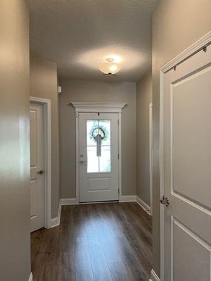 Crown molding over front door entrance