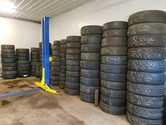 Our wall of big 20 inch tires