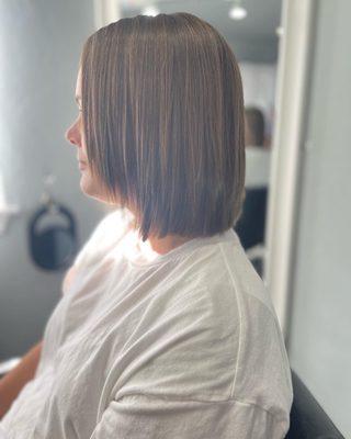 Cut almost 20 inches off! Chop chop! Hair by Tess