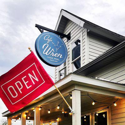 Here's what you're looking for... Cafe Wren is located 1/2 mile north of Luck, WI on Hwy 35!