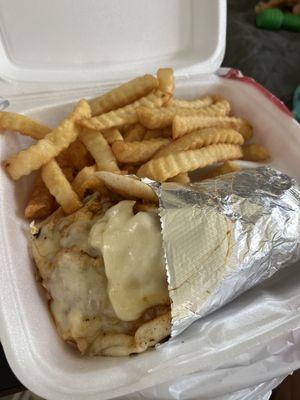 Buffalo Chicken Pita Fries