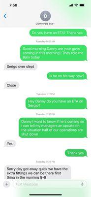 Lack of communication between Dani the manager and me. Sergio the "plumber" overslept.