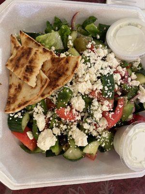 Half portion of the Greek Salad.