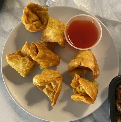 Crispy pork wontons