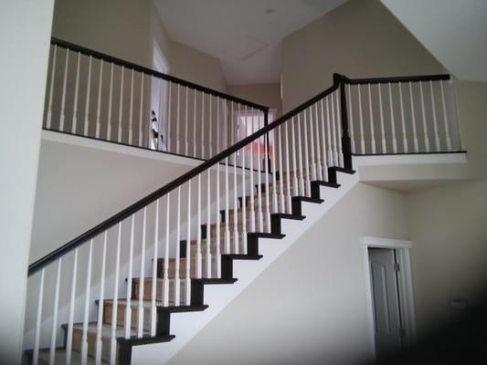 This staircase was a golden oak color, now it's a showpiece