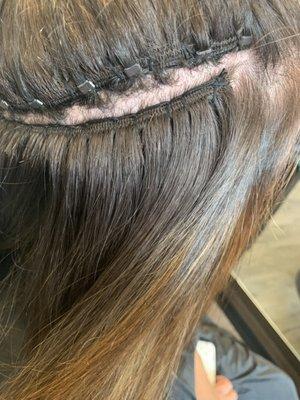 Beaded weft extensions