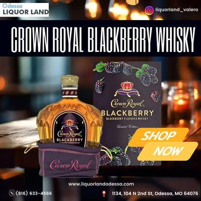 Crown Royal Blackberry Whisky is now available at Valero Odessa Liquor and Food Mart! Experience the rich and smooth taste of Crown Royal