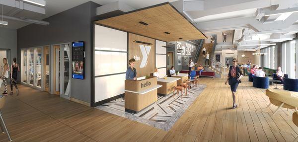 New lobby of the downtown Y